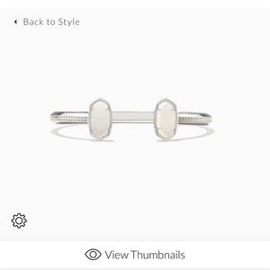 Kendra Scott Adjustable Bracelet: Silver band with 2 iridescent drusy stones